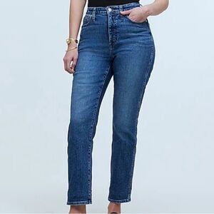 Madewell Curvy Stovepipe Jeans, medium wash, size 33, heathridge